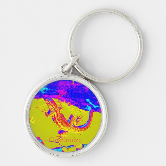 Colourful lizard Thunder_Cove Key Ring (Front)