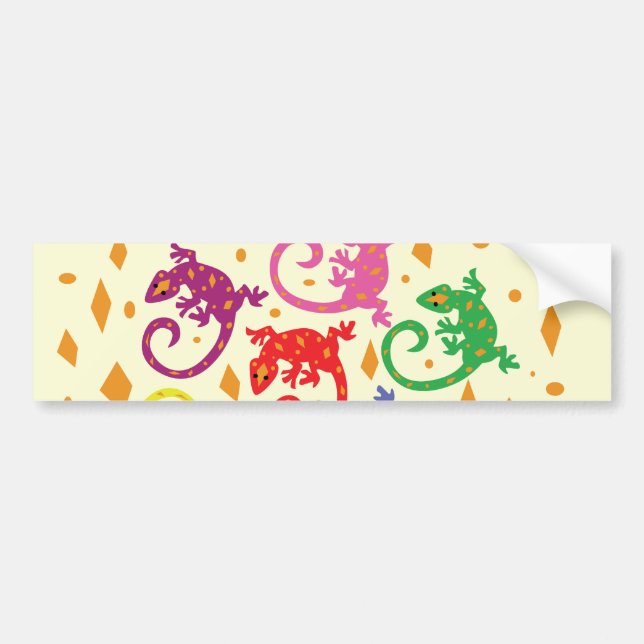 Colourful Lizards Bumper Sticker (Front)