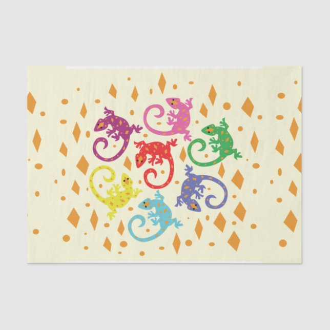 Colourful Lizards Tissue Paper (Front)