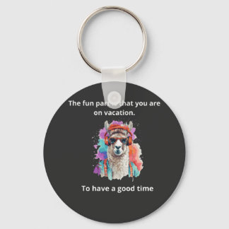 "Colourful Llama in a Playful, Vacation-Inspired S Key Ring
