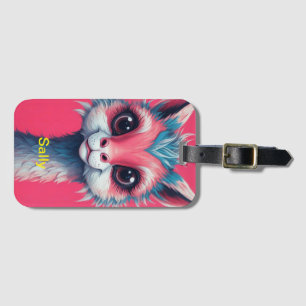 Colourful Llama Luggage Tag Editable Text
