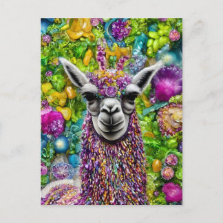Colourful Llama Postcard
