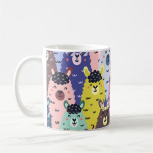 Colourful Llamas Childish Seamless Background Coffee Mug