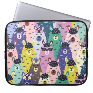 Colourful Llamas Childish Seamless Background Laptop Sleeve