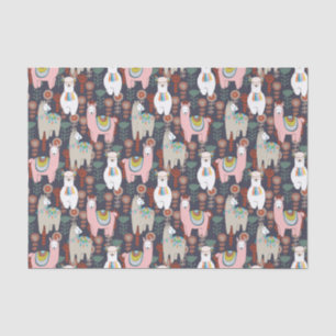 Colourful Llamas Pattern Tissue Paper