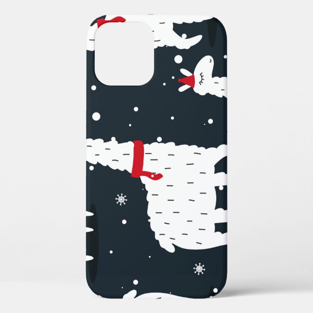Colourful Llamas: Snowy Animal Seamless. Case-Mate iPhone Case (Back)