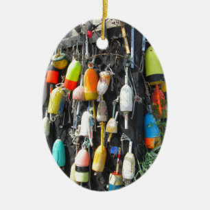 Colourful Lobster Buoys Ceramic Ornament