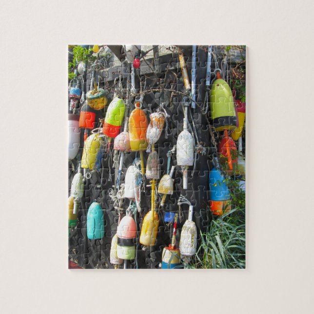 Colourful Lobster Buoys Jigsaw Puzzle (Vertical)