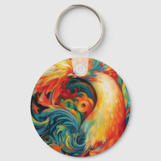 Colourful Locket Design Key Ring
