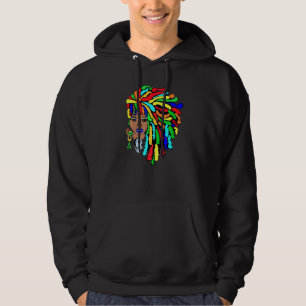 Colourful Locs Side Afro Dreadlocks Natural Hair 2 Hoodie