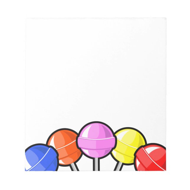 Colourful Lollipops Candy Treats Fun Yummy Graphic Notepad (Front)