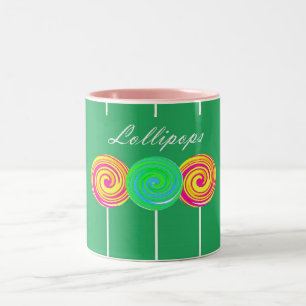 Colourful lollipops illustration coffee mug