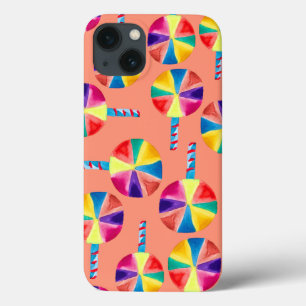 Colourful lollipops pattern iPhone 13 case