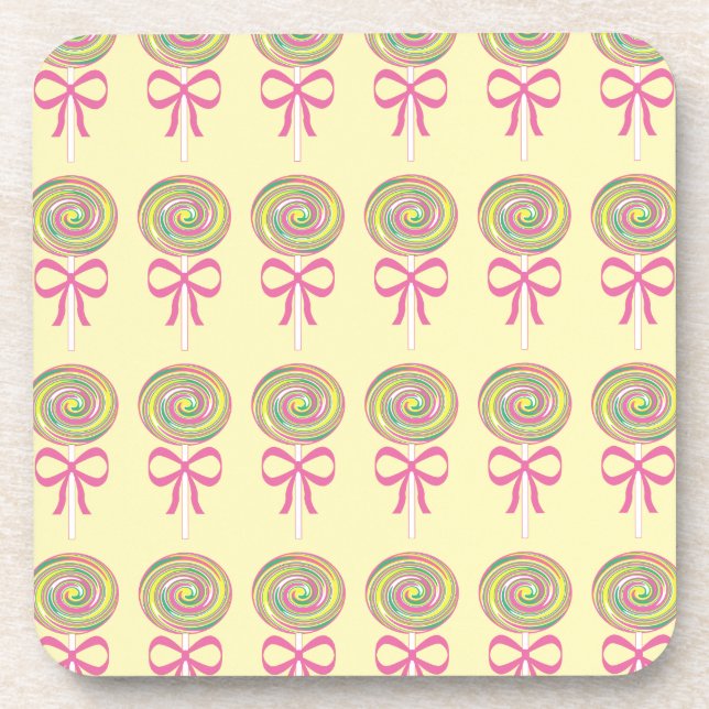 Colourful lollipops pattern coaster (Front)