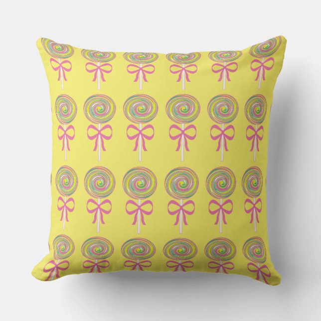 Colourful lollipops pattern cushion (Front)