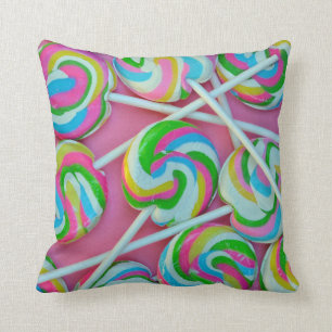 Colourful lollipops pattern cushion