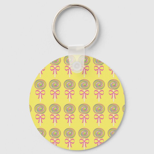 Colourful lollipops pattern key ring (Front)