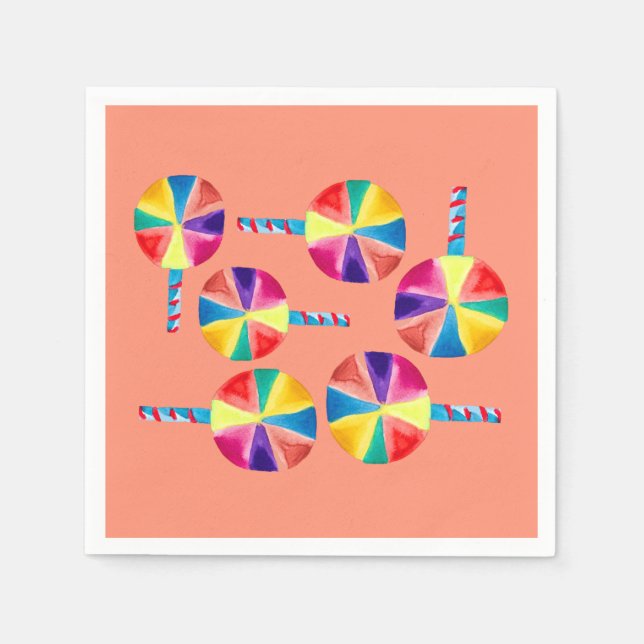 Colourful lollipops pattern napkin (Front)