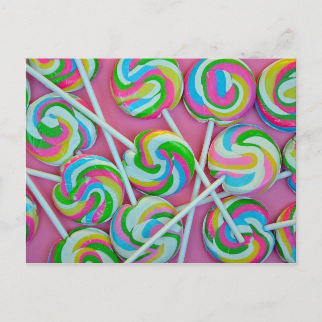 Colourful lollipops pattern postcard (Front)