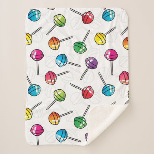 Colourful lollipops pattern sherpa blanket