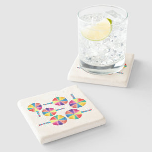 Colourful lollipops pattern stone coaster