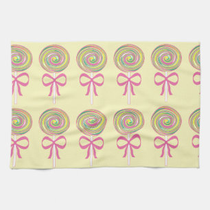 Colourful lollipops pattern tea towel
