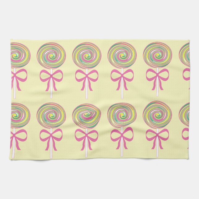 Colourful lollipops pattern tea towel (Horizontal)