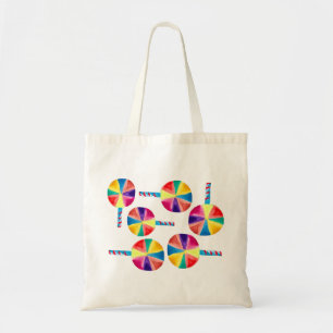 Colourful lollipops pattern tote bag