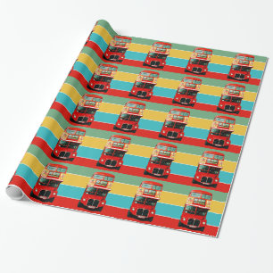 Colourful London Bus Wrapping Paper