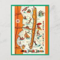 Colourful Long Beach Island Map
