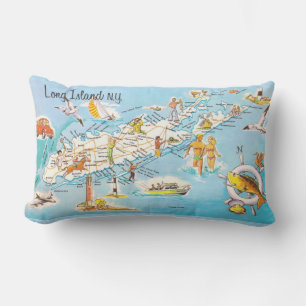 Colourful Long Island NY Lumbar Cushion