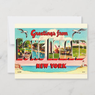 Colourful Long Island Postcard
