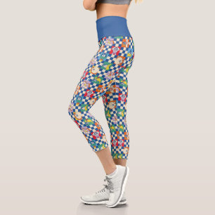 Colourful LOONEY TUNES™ Chequered Toss Pattern Capri Leggings