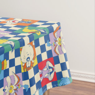 Colourful LOONEY TUNES™ Chequered Toss Pattern Tablecloth