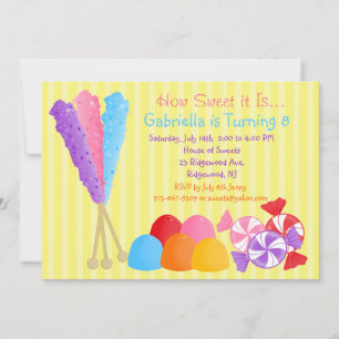 Colourful Lots of Candy Kids Birthday Invitation