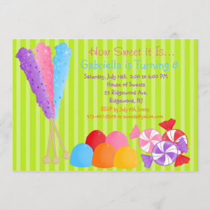 Colourful Lots of Candy Kids Birthday Invitation