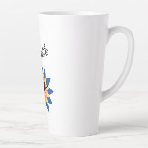 Colourful Lotus Balance with Feminine Yoga Vibes Latte Mug