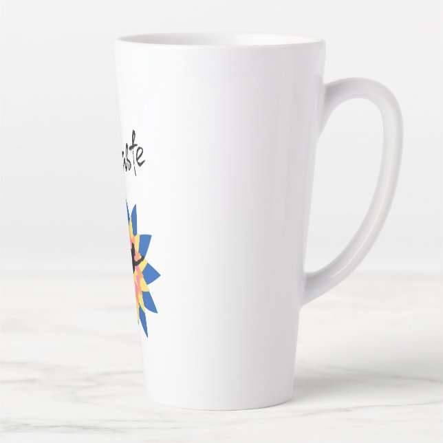 Colourful Lotus Balance with Feminine Yoga Vibes Latte Mug (Right)