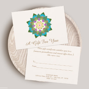 Colourful Lotus Floral Mandala Gift Certificate