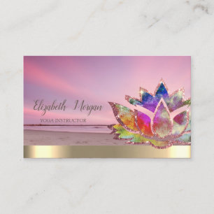 Colourful Lotus Flower Beach Instructor Business Card