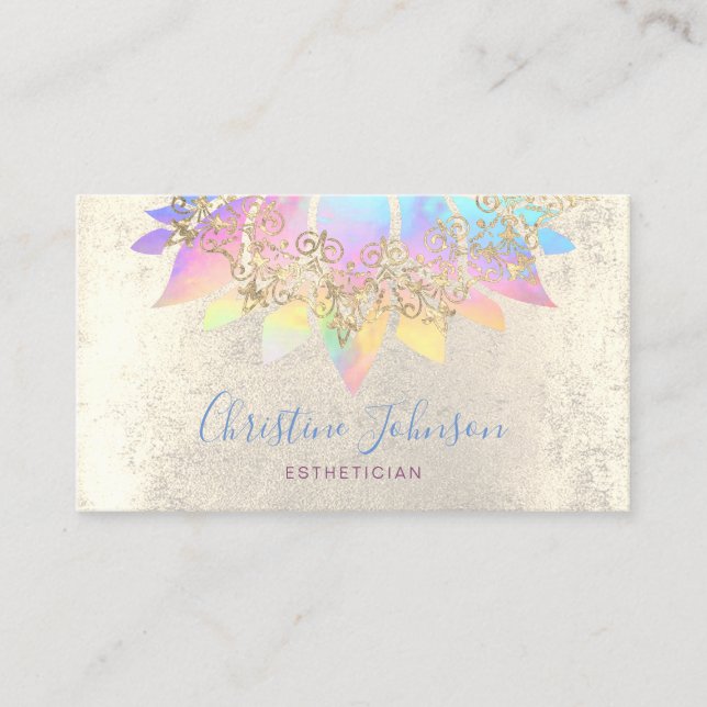 colourful lotus flower skincare beauty salon business card (Front)