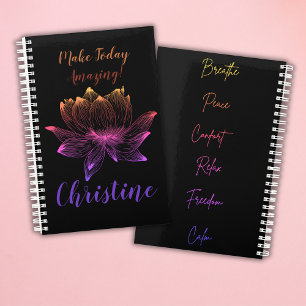 Colourful Lotus Flower Yoga Meditation Lovers Planner