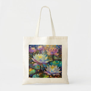 Colourful Lotus Flowers Blossoming in the Snow Tote Bag
