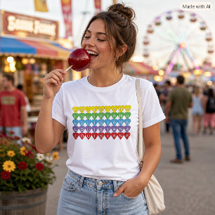Colourful Louisiana State Pride Hearts T-Shirt