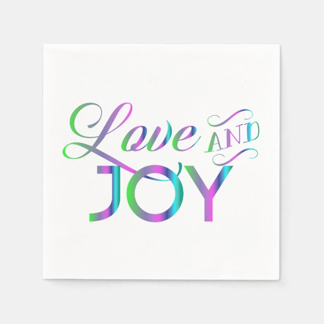 Colourful Love And Joy Napkin (Front)