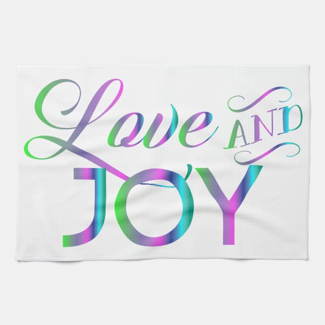 Colourful Love And Joy Tea Towel (Horizontal)