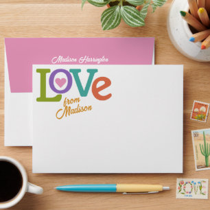 Colourful Love custom name Envelope