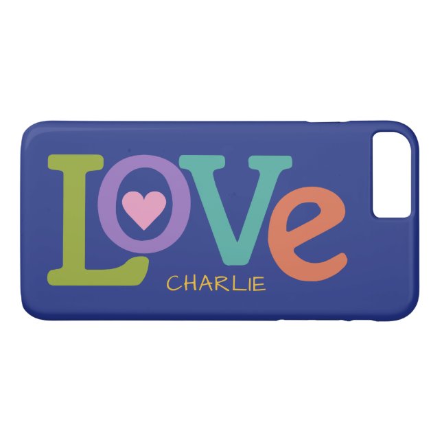 Colourful Love custom name phone cases (Back (Horizontal))