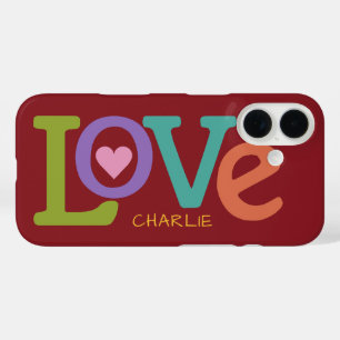 Colourful Love custom name phone cases
