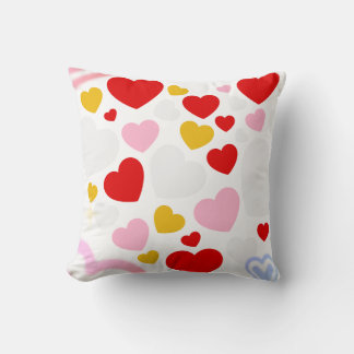 Colourful Love Heart Pattern Design pillows